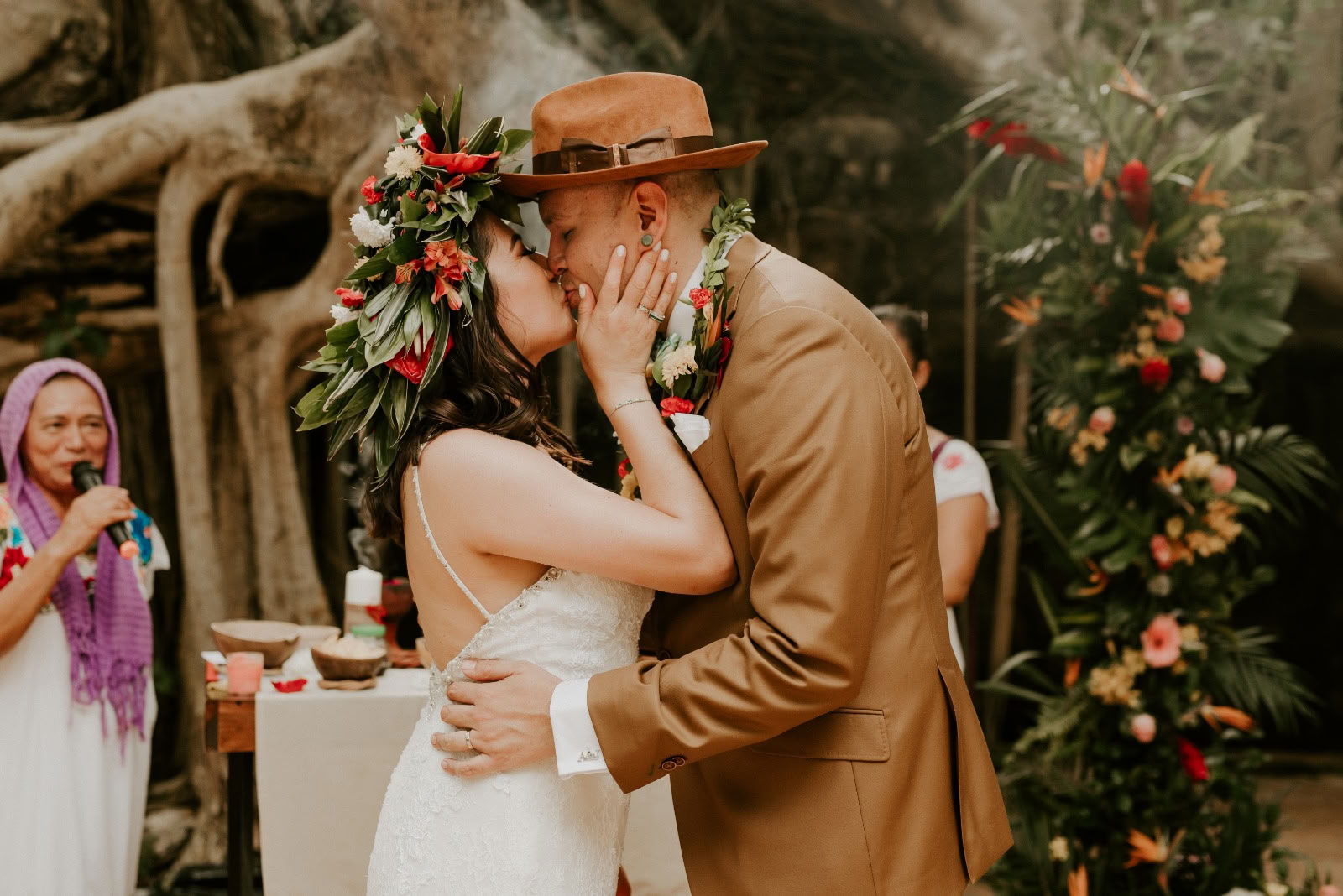 Traditional mayan marriage union ceremony