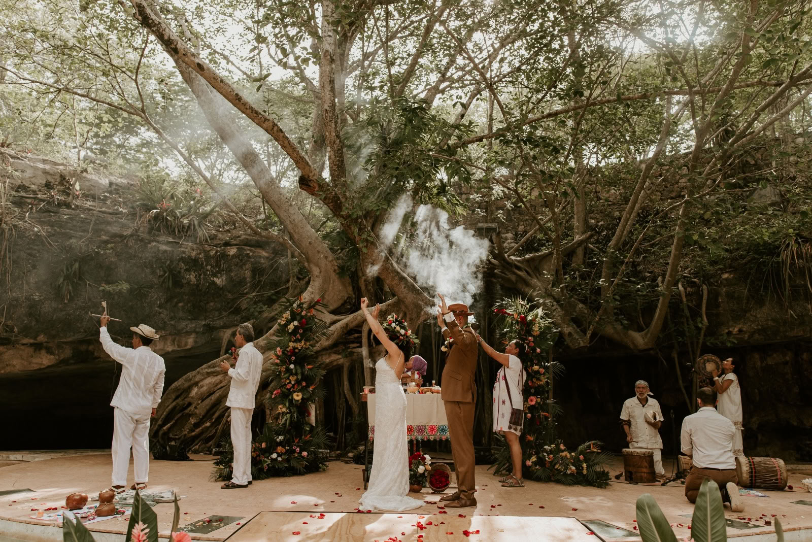 Traditional mayan marriage union ceremony