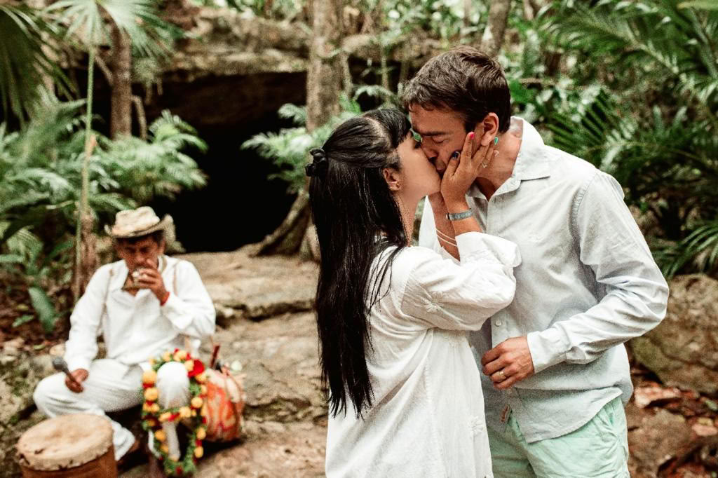 Traditional mayan marriage union ceremony