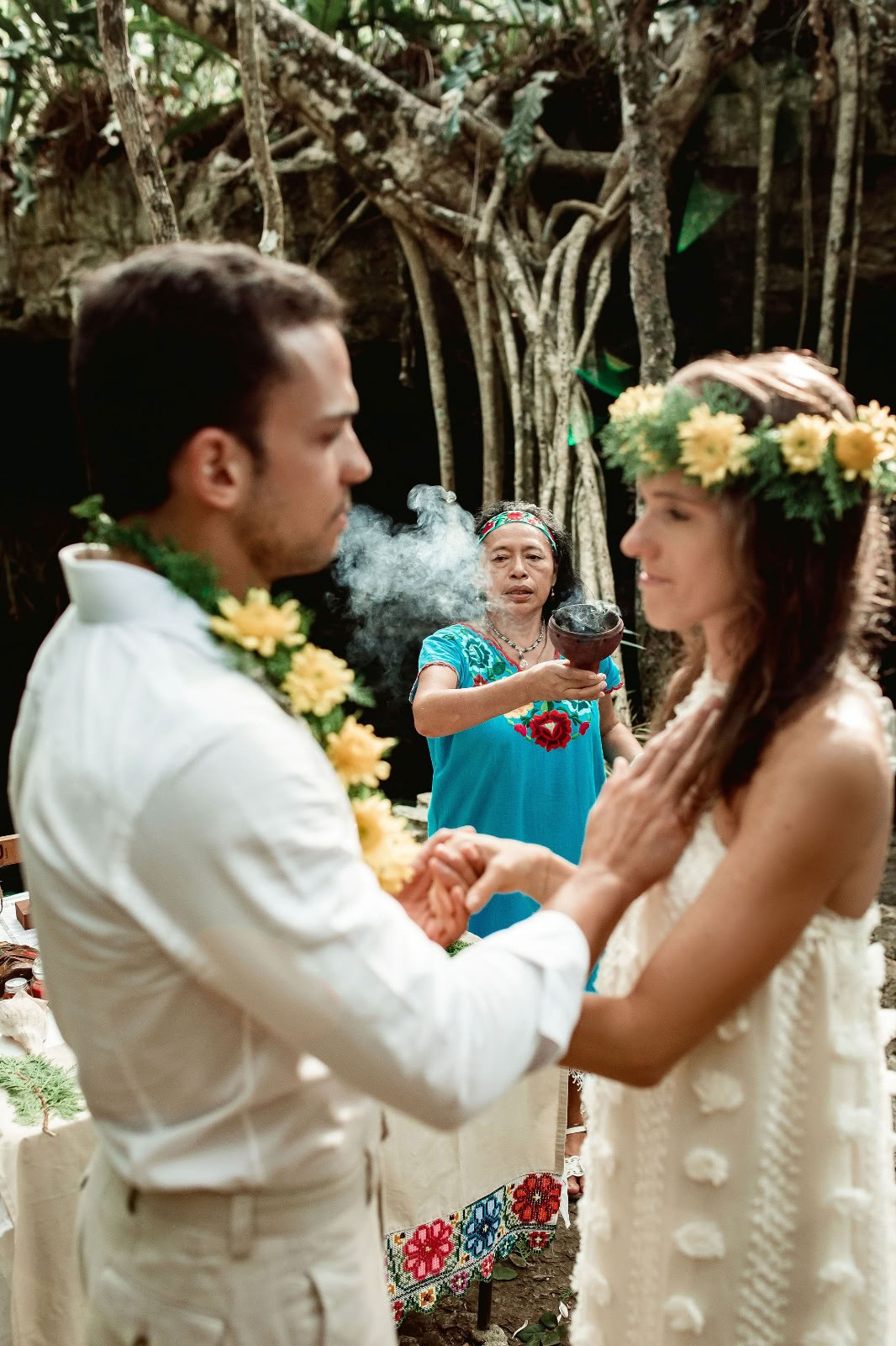 Traditional mayan marriage union ceremony