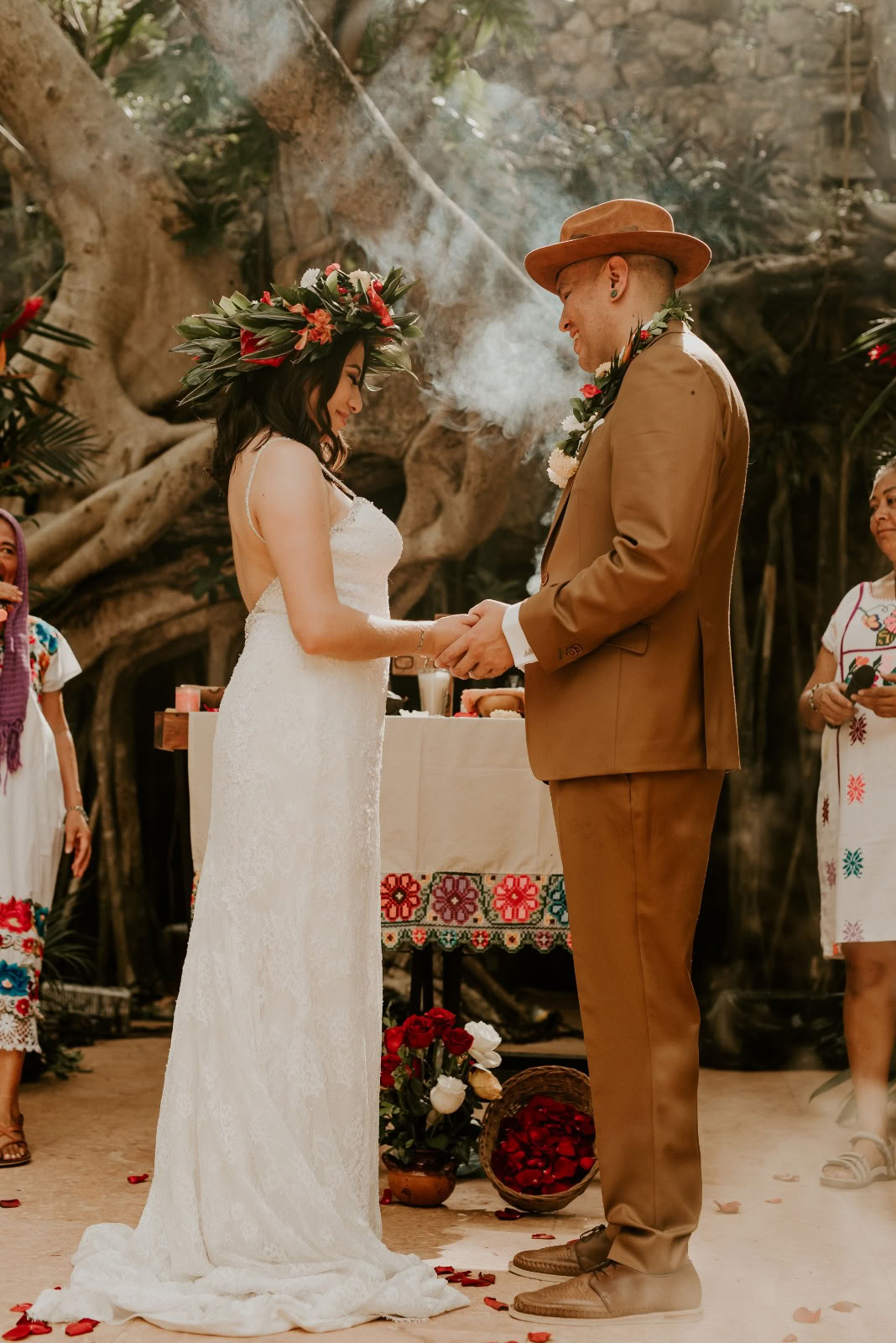 Traditional mayan marriage union ceremony