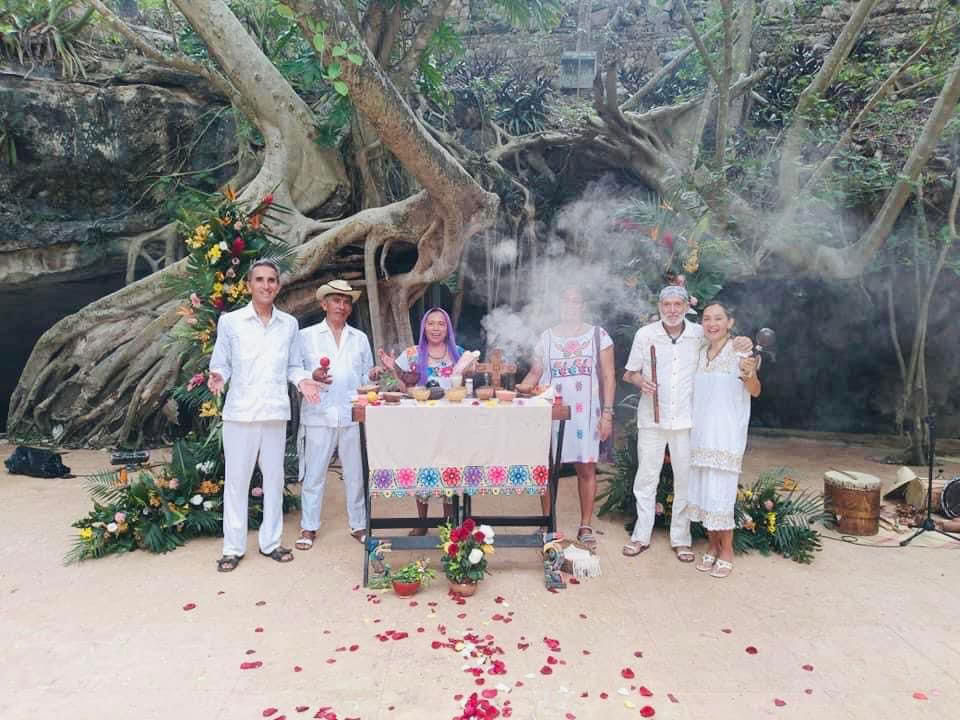 Traditional mayan marriage union ceremony