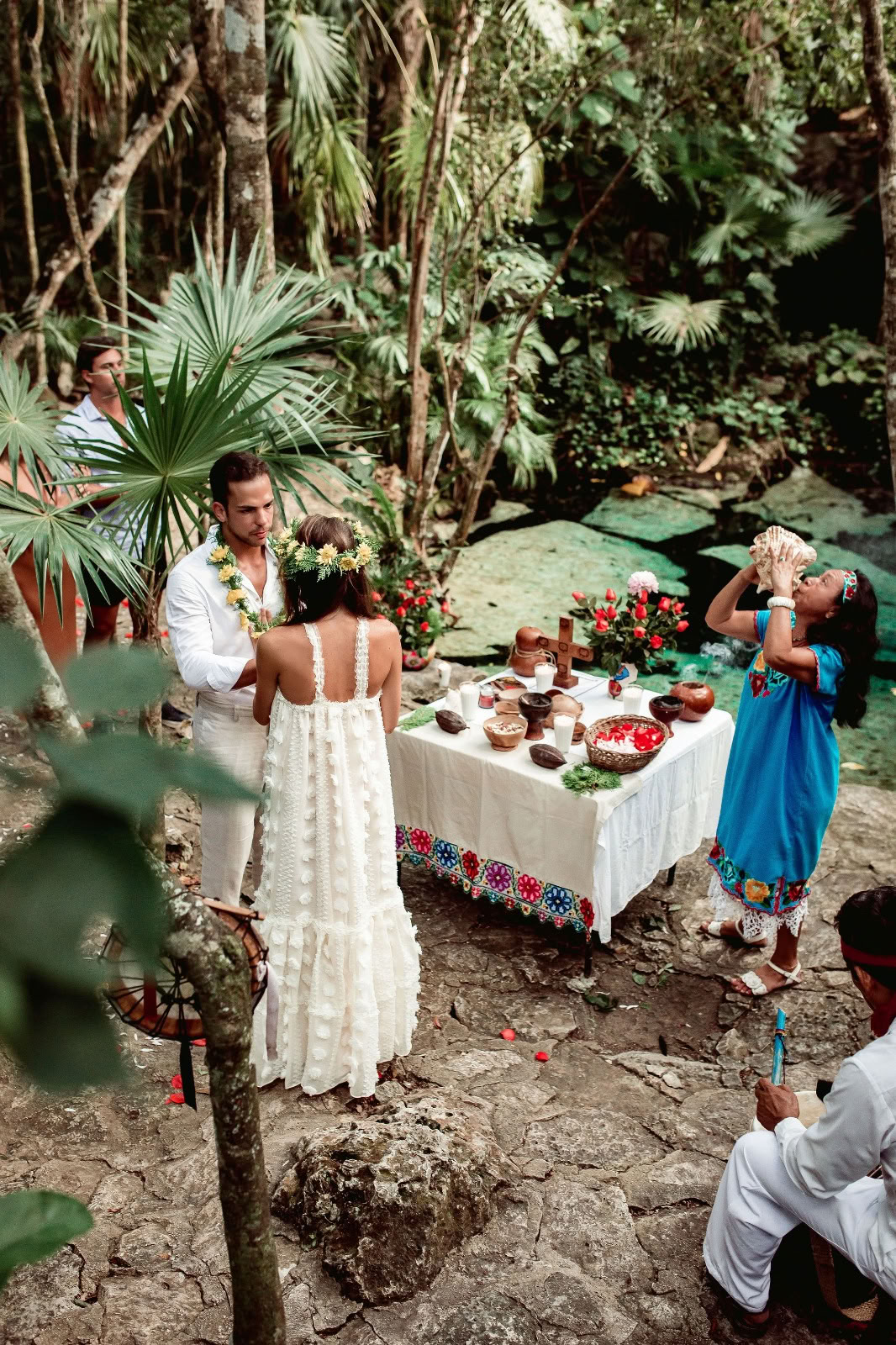 Traditional mayan marriage union ceremony