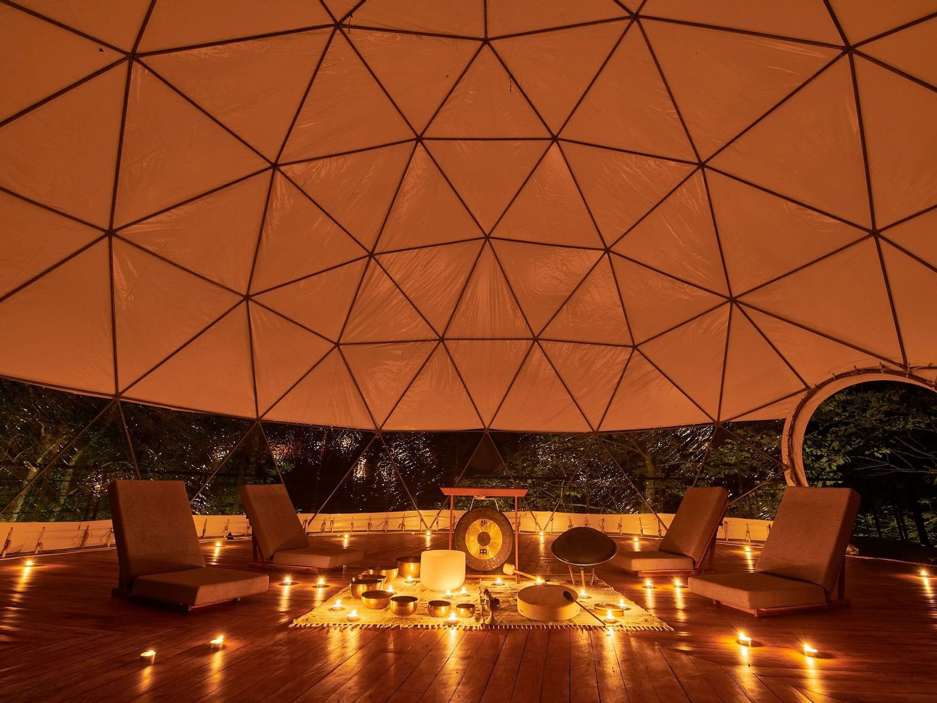 Sound Journey with Gongs and Crystal Bowls in the Dome