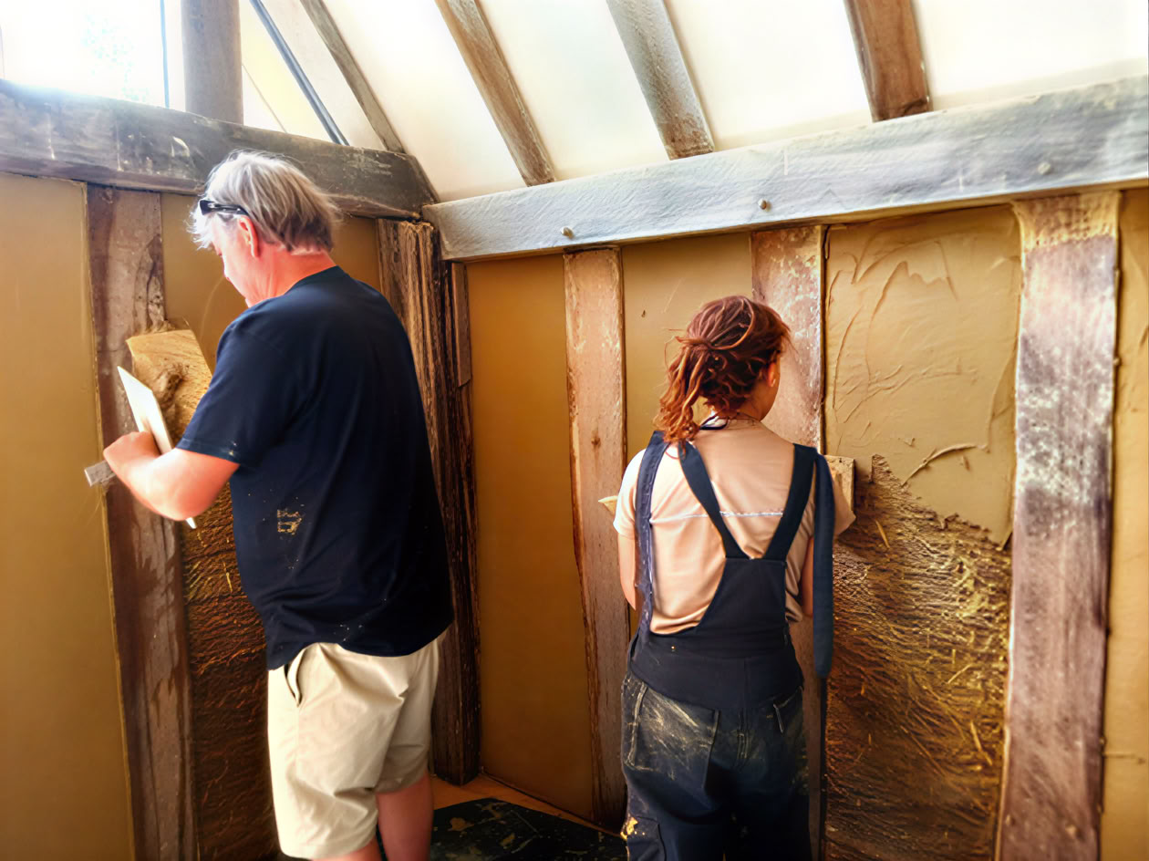 3 Day: Workshop, Advanced Clay Plastering Techniques + Land & Connect Arrival Day – Whispers of Earth, Weaving Land Spirit & Living Clay: Part 2