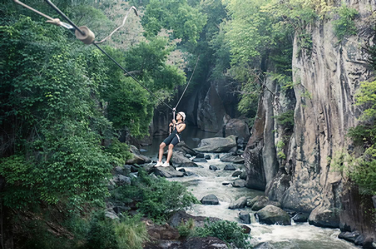 Yoga on the edge of the cliff