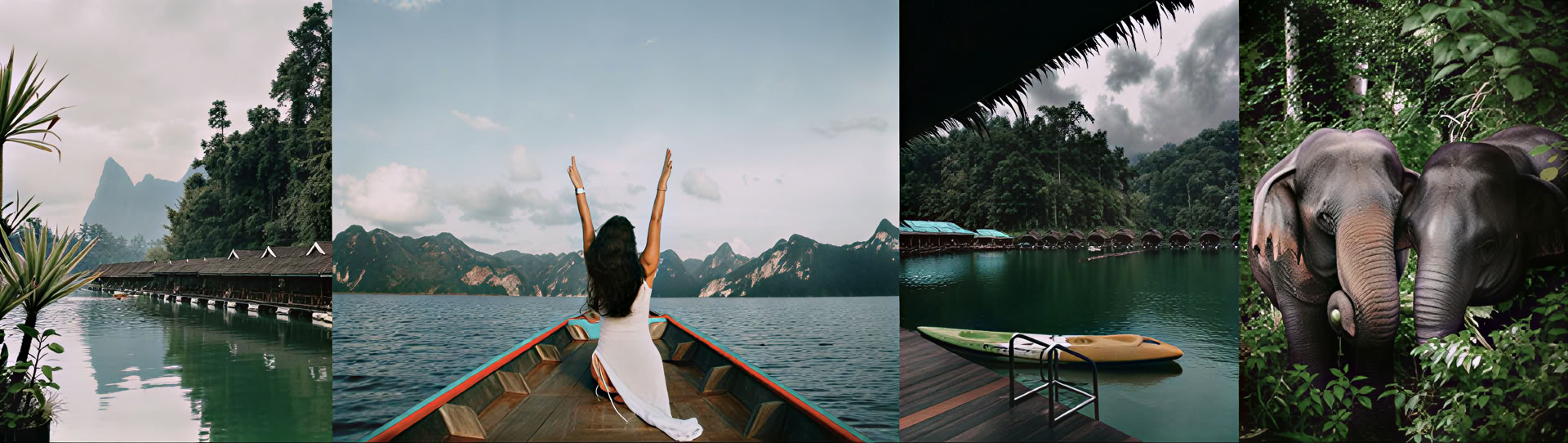 2 Days / 1 night Khao Sok Trip with Overnight at Cheow Lan Lake Raft House and Elephant Experience