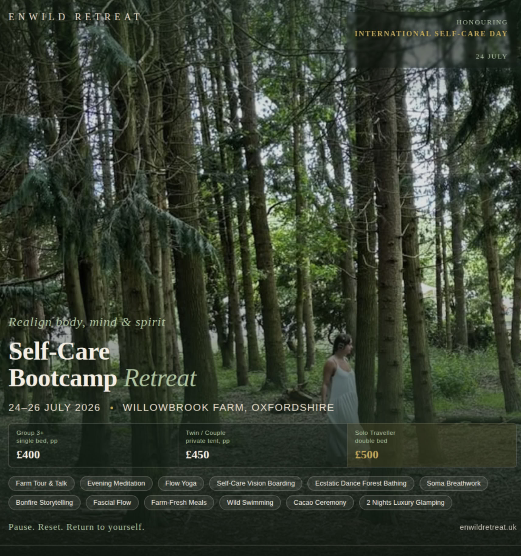 Enwild Self Care Bootcamp Wellness Retreat