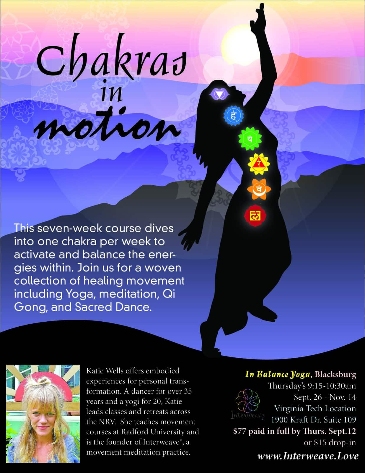Chakras in Motion at In Balance Studio, Blacksburg