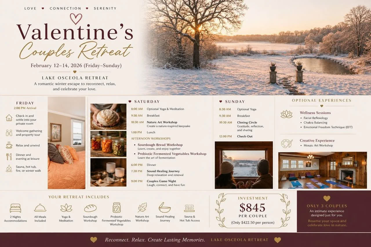 Valentine’s Couples Retreat — Lake Osceola Retreat