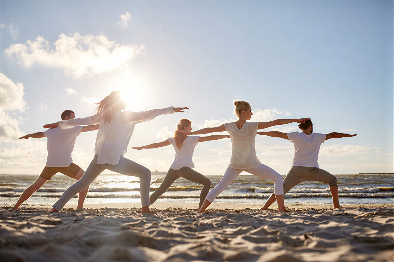 Beach yoga