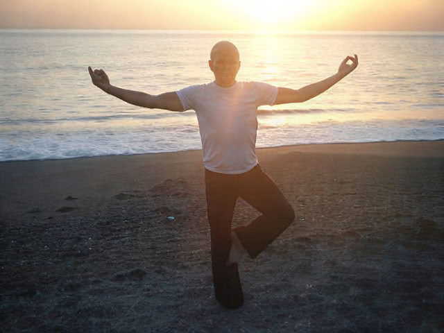 Beach yoga