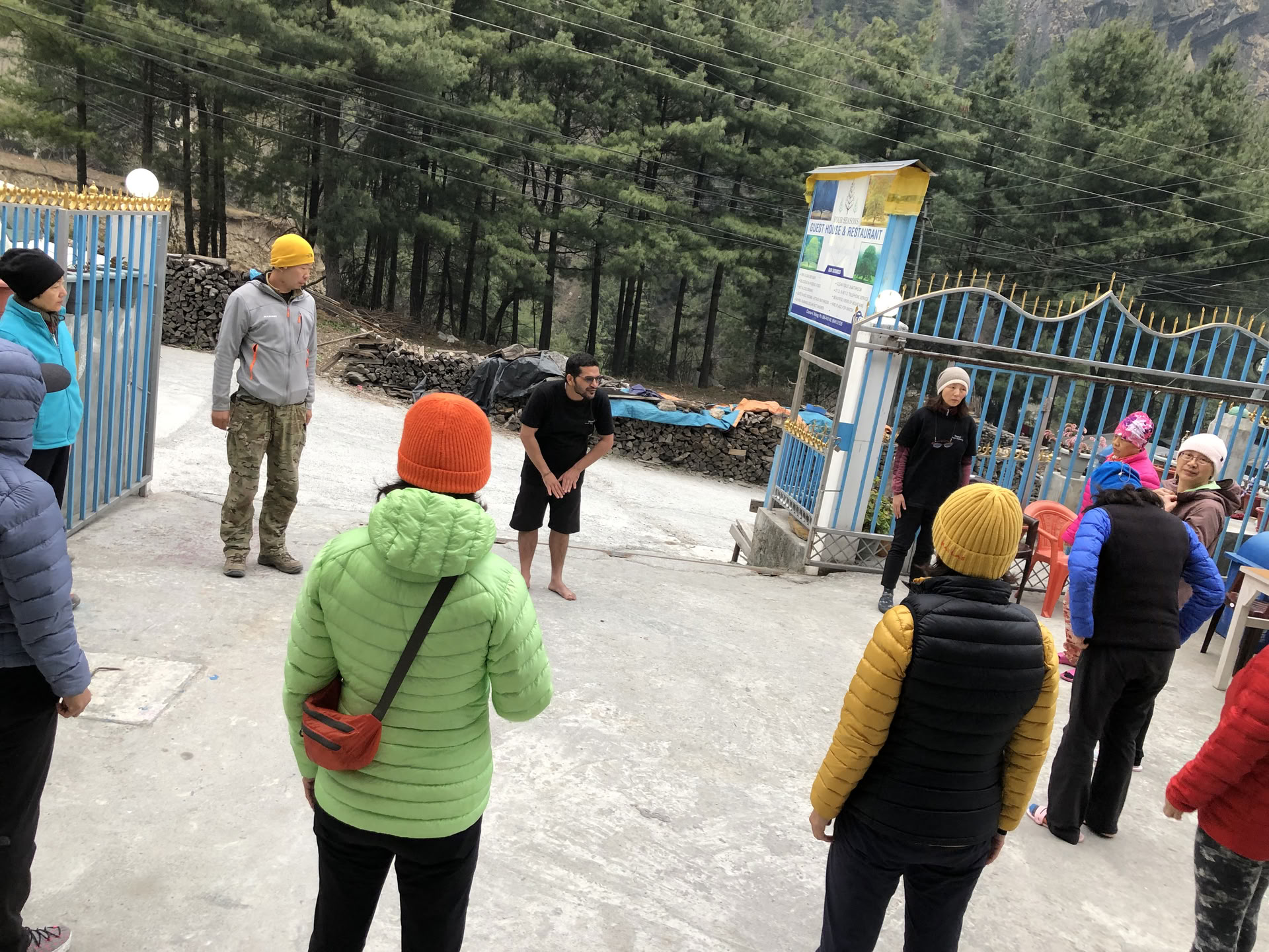 Hatha yoga class in Pokhara