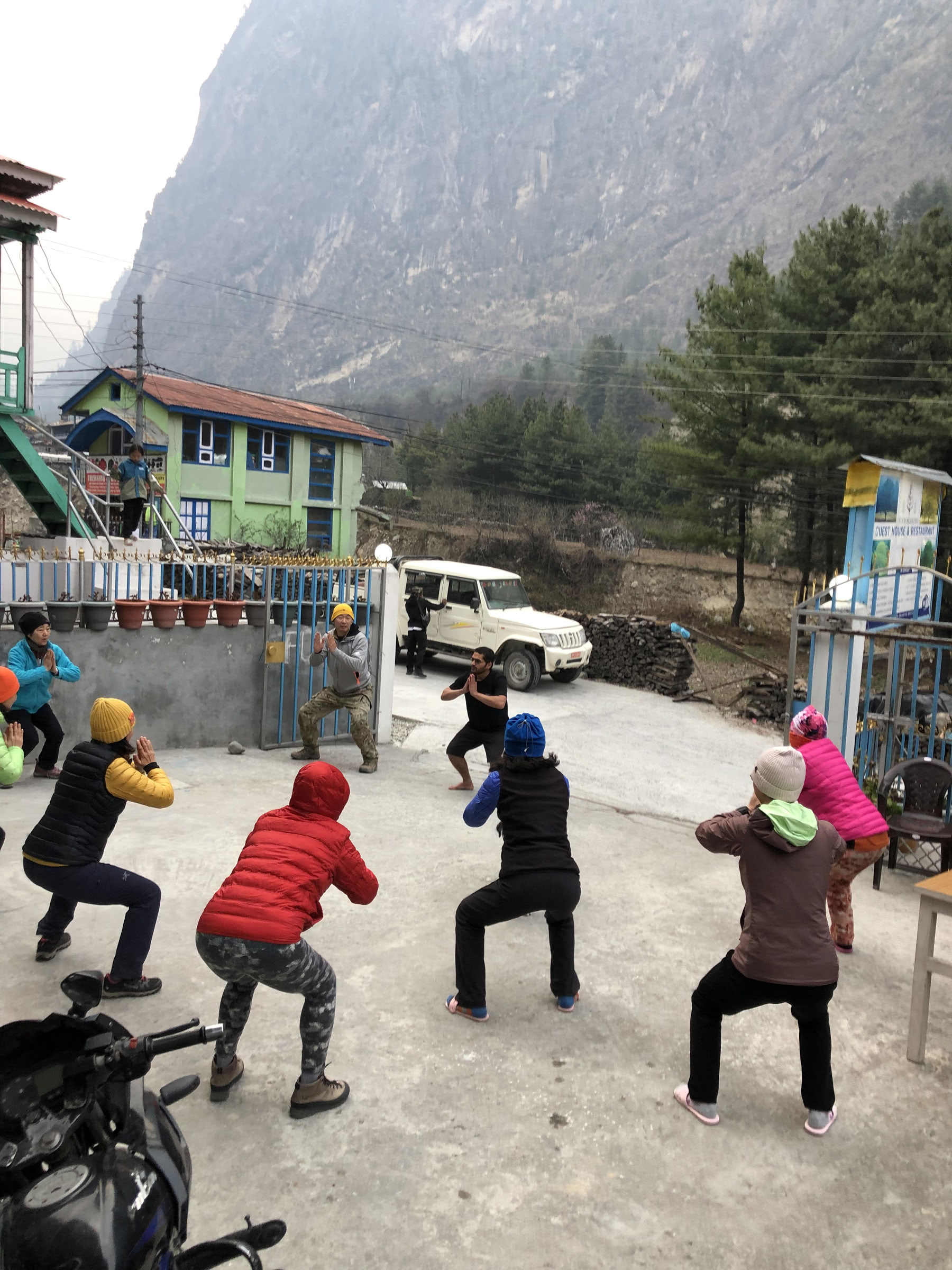 Hatha yoga class in Pokhara
