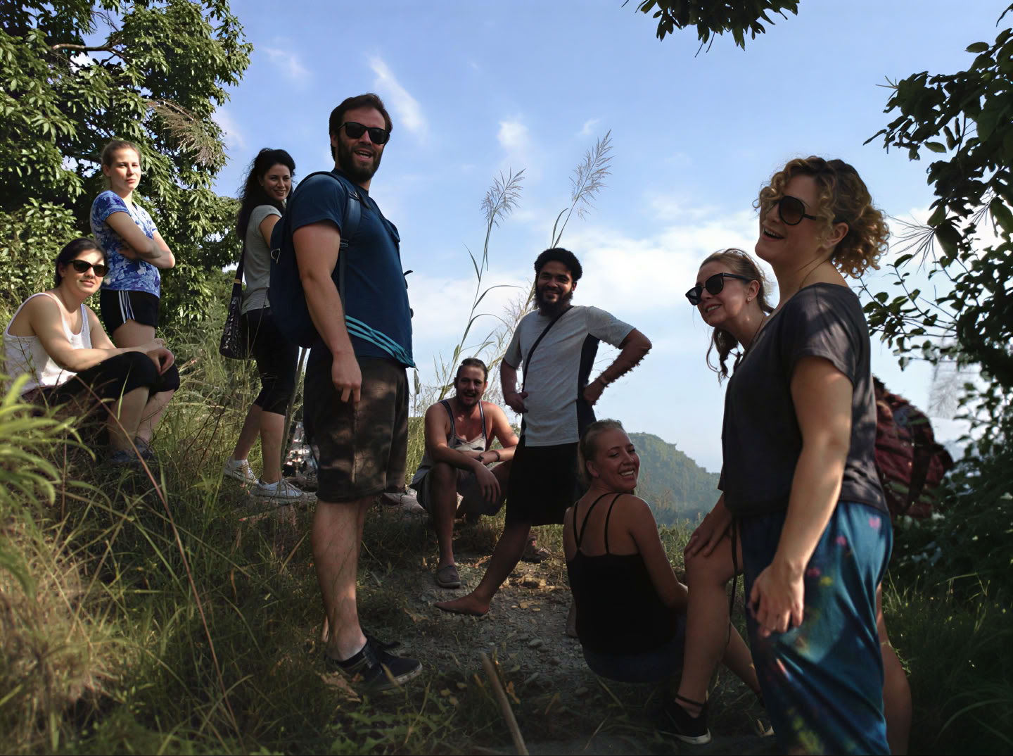 Hatha yoga lesson in Nepal