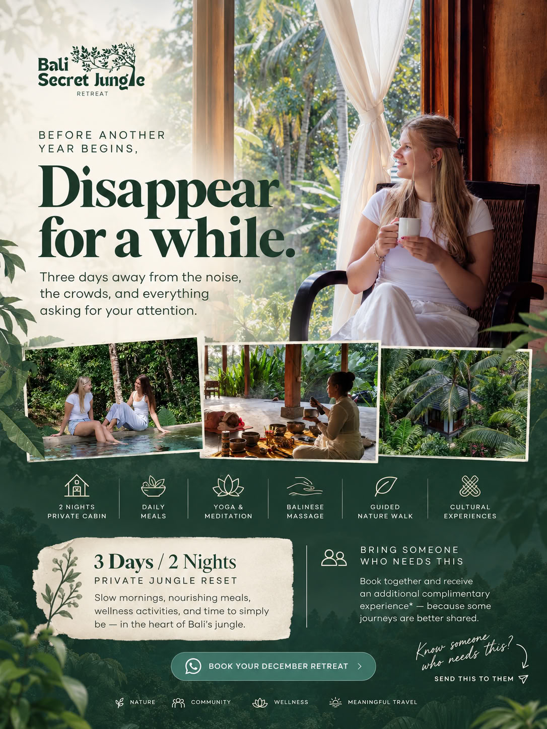 5 Day Jungle Yoga, Sound Healing & Creative Retreat in Bali